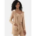 thumbnail image 3 of No Boundaries Hacci Knit Tank Top, Cardigan and Joggers Set, 3-Piece, Women's, 3 of 4