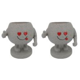thumbnail image 1 of Maceta bonita de resina con diseño de hombre sonriente, decoración de jardín al aire libre, color gris, 1 of 4