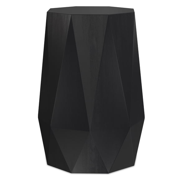 Simpli Home Kurt 15 inch Wide Solid Acacia Wood Contemporary Side Table in Black