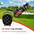 thumbnail image 2 of Topbuy 14-Way Top Divider Golf Bag with Stand Lightweight Golf Stand Bag with Dual Shoulder Straps Red, 2 of 9