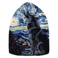 thumbnail image 2 of joogoo Wolf in Night Sky Oil Paint Beanie Hats Men Women Cuffed Skull Cap Winter Warm Knit Thick Beanies, 2 of 7
