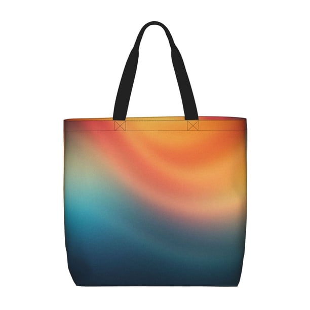 Easygdp yellow orange and teal Bolsa Tote para Mujer, Bolso de Hombro para Trabajo, Playa, Viajes, Compras y Supermercado