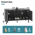 thumbnail image 2 of Bestier Hidden Cat Litter Box Enclosure Cat Washroom Furniture Cat House with Litter Mat, TV Stand for TVs up to 55" for Living Room, Bedroom, 47.2”L x 21.6”W x 25.9”H Black, 2 of 8