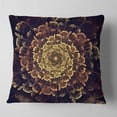thumbnail image 2 of Designart Perfect Fractal Flower in Brown and Gold - Floral Throw Pillow - 16x16, 2 of 5