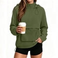 thumbnail image 2 of Tqcoqu Womens Solid Color Half Zip Hooded Jacket, Lightweight Long Sleeve Pullover Anorak Windbreaker with Pocket & Drawstring, 2 of 9