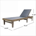 thumbnail image 5 of Outdoor Chaise Lounge | Modern Pool Patio Backyard Sun Lounger | Charcoal Gray Mesh | 78" Long |DARK GREY|Acacia Wood, 5 of 15