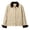 Khaki, variant on Twill Cropped Jackets for Women, Button Down Lapel Collar Rolled Long Sleeve, Fall Stylish Relaxed Fit Casual Barn Jacket S-3XL