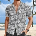 thumbnail image 2 of Men's Shirts Beach Comfortable Loose Business Casual Collar Button Open Short Sleeve Shirt Top L, 2 of 4