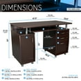 thumbnail image 4 of Techni Mobili Complete Adult Computer Workstation with Cabinet and Drawers, 30" H, Chocolate RTA-4985-CH36, 4 of 11