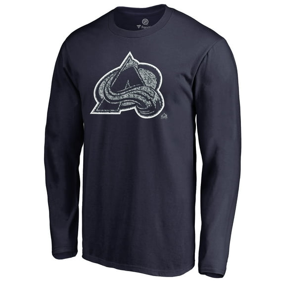 Men's Navy Colorado Avalanche Static Logo Long Sleeve T-Shirt