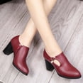 thumbnail image 3 of New Fashion Women Solide Zipper Square Heel Pointed Toe Party Shoes Boots, 3 of 9