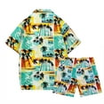 thumbnail image 2 of VBTAPA Men's Summer Beach Outfits 2 Piece Short Sleeve Shirts and Shorts Suit Hawaiian Matching Sets for Men Light Blue M, 2 of 6