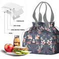 thumbnail image 4 of Pioneer Flower Floral Print Pattern Drawstring Lunch Bag Women - Drawstring Lunch Bag Insulated for Work Office - Stain-Resistant Large Lunchbags for Women with Multi-Pockets, 4 of 6