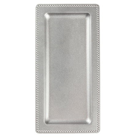 Darice Decorative Silver Serving Tray With Beaded Edge: 14 X 7 Inches