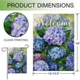 thumbnail image 2 of Welcome Spring Floral Flowers Garden Flag Double Sided, Hydrangea Decorative Yard Outdoor Home Small Decor, Summer Farmhouse Burlap Outside House Decoration 12.5 x 18, 2 of 6