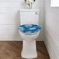 thumbnail image 2 of ZUXONGSY Blue Marble Print Toilet Lid Seat Cover Elongated Toilet Cover Protector Universal with Elastic Bottom Machine Washable Toilet Cover Fit Size 17.3 x 13 Inches, 2 of 6