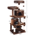 thumbnail image 2 of Topcobe 57.1" Multi-Level Cat Tree, Cat Tower, Car Activity Centre Cat Condo with Sisal-Covered Scratcher Slope, Scratching Posts, Plush Perches, Brown, 2 of 6