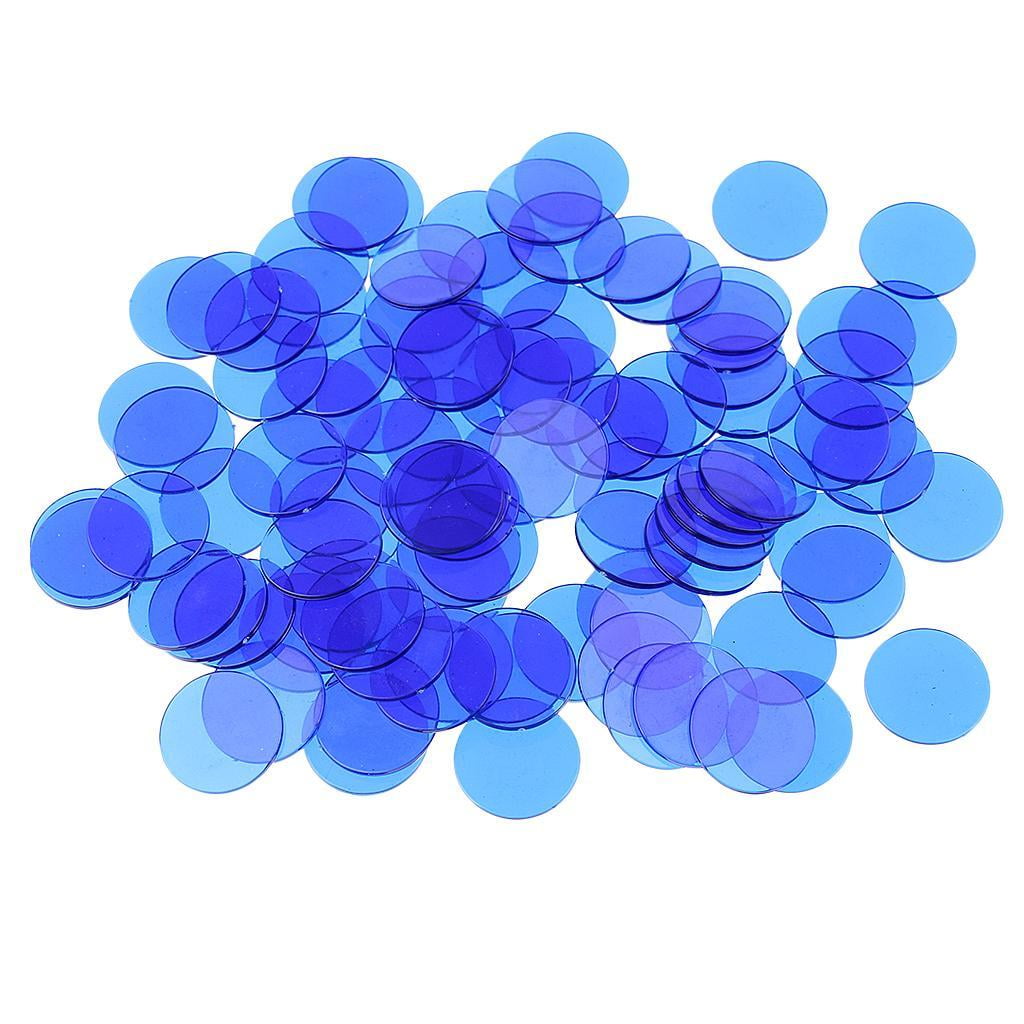 Professional Bingo Game Transparent Counters Plastic Marker 5 Colors 100Pc 