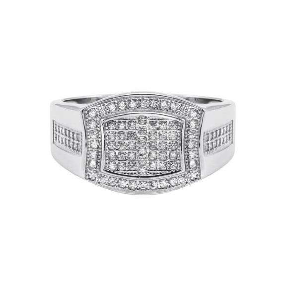 Mens Silver CZ Pinky Ring | Appx 6.4 Grams