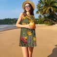 thumbnail image 3 of Fotbe Humming Bird Vestido de Verano sin Mangas para Mujer – Vestido Midi Línea A, Estilo Camiseta Floral, Vestido Playero Casual y Fluido, 3 of 7