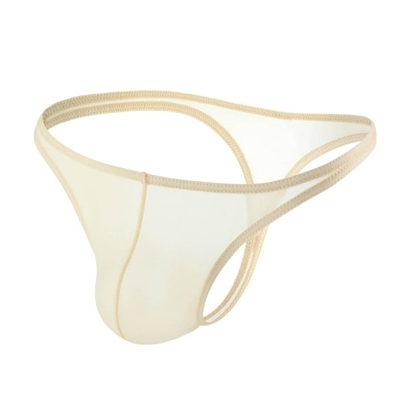 TSADFHJI Manmade Underwear Men Mens Underwear Adult Low Rise Men's Open Polyester Triangle Pants L Beige