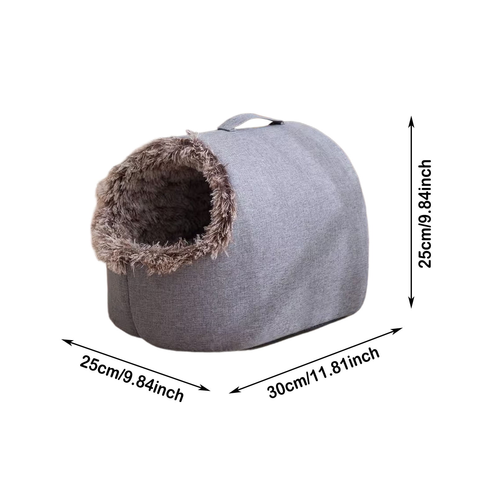 Pet Bed Warm Hooded Cat Bed Self-Warming Calming Nest for Small Cats Indoor, Washable Plush Cove with Removable Cushion for Pets Under 20lbs