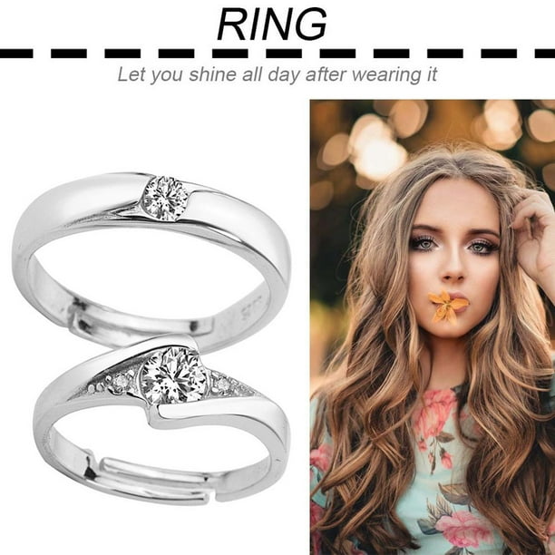 Fashion Zircon Couple Rings Set 1 Pair Wedding Promise Rings 30