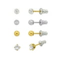 thumbnail image 2 of Brilliance Fine Jewelry 10K Gold Filled Crystal & 2Tone Ball Studs Children’s Earrings Set, 4 Pairs, 2 of 4