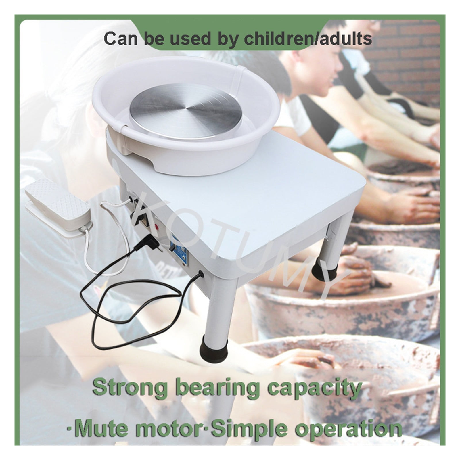 25cm 350W Improved Household Children Electric Pottery Wheel Treadle Ceramic Drawing Machine Clay Forming DIY Tool ,Power Tools