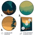 thumbnail image 3 of Designart "Bold Hiking Sunset in Yellow and Teal I" Hikers Metal Wall Decor, 3 of 5
