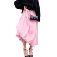 thumbnail image 3 of Women'S Pleated Flowy Long Skirts High Waist Maxi Skirt Pink M, 3 of 9