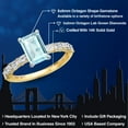 thumbnail image 2 of Gem Stone King 14K Two Tone Gold Sky Blue Topaz and Lab Grown Diamond Engagement Ring for Women | 2.72 Cttw | Octagon 8X6MM | Gemstone November Birthstone | Size 5, 2 of 6