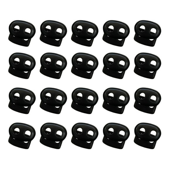 Plastic Cord Lock End Toggle Double Hole Spring Stopper Fastener Slider Toggles