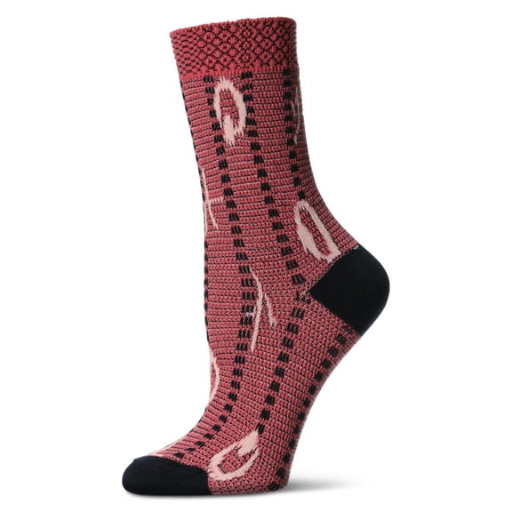 Legmogue Women's Beautiful Peacock Pattern Soft-Fit Crew Sock - Womens - Female, One Size, Pink