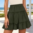 thumbnail image 2 of DHFJKG Womens Layered Ruffle Hem Mini Skirt High Waisted Flowy A-Line Party Summer Casual Tiered Skirt Beach Versatile Skirt, 2 of 5