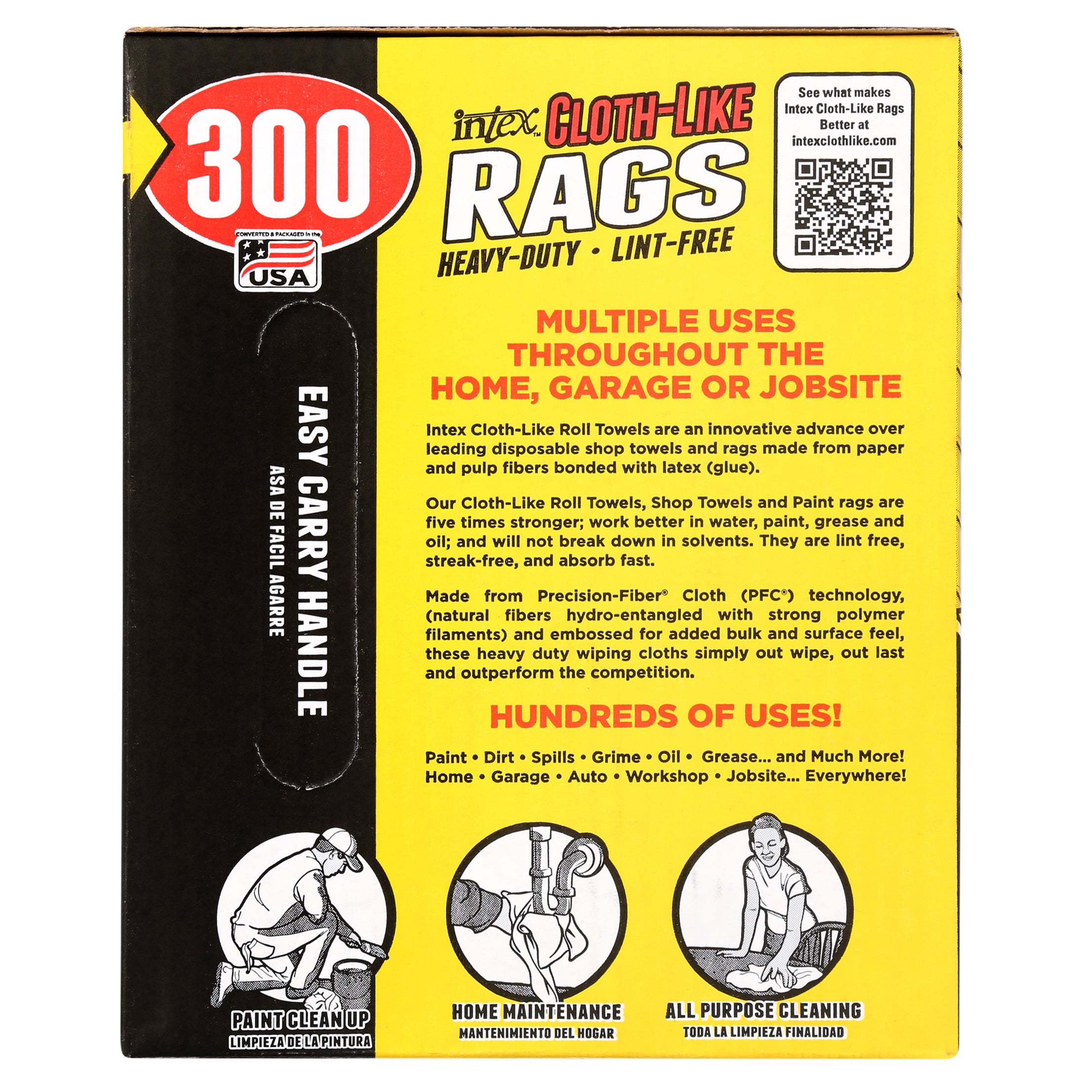 Intex Nw-00454-75 Cloth-Like Wiping Rags, Fiber Blend