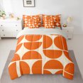 thumbnail image 2 of Manfei Orange Modern Minimalism Bedding Comforter Set 7pcs, Abstract Geometric Queen Bedding Sets, Teen Child Kid Adult Reversible Queen Sheet Sets, Breathable Home Decor, 2 of 7