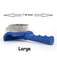 thumbnail image 5 of Dog and Cat Pro Quality Universal Curved Head Slicker Brush Longer Pin and Reach (Set of Both Brushes), 5 of 6