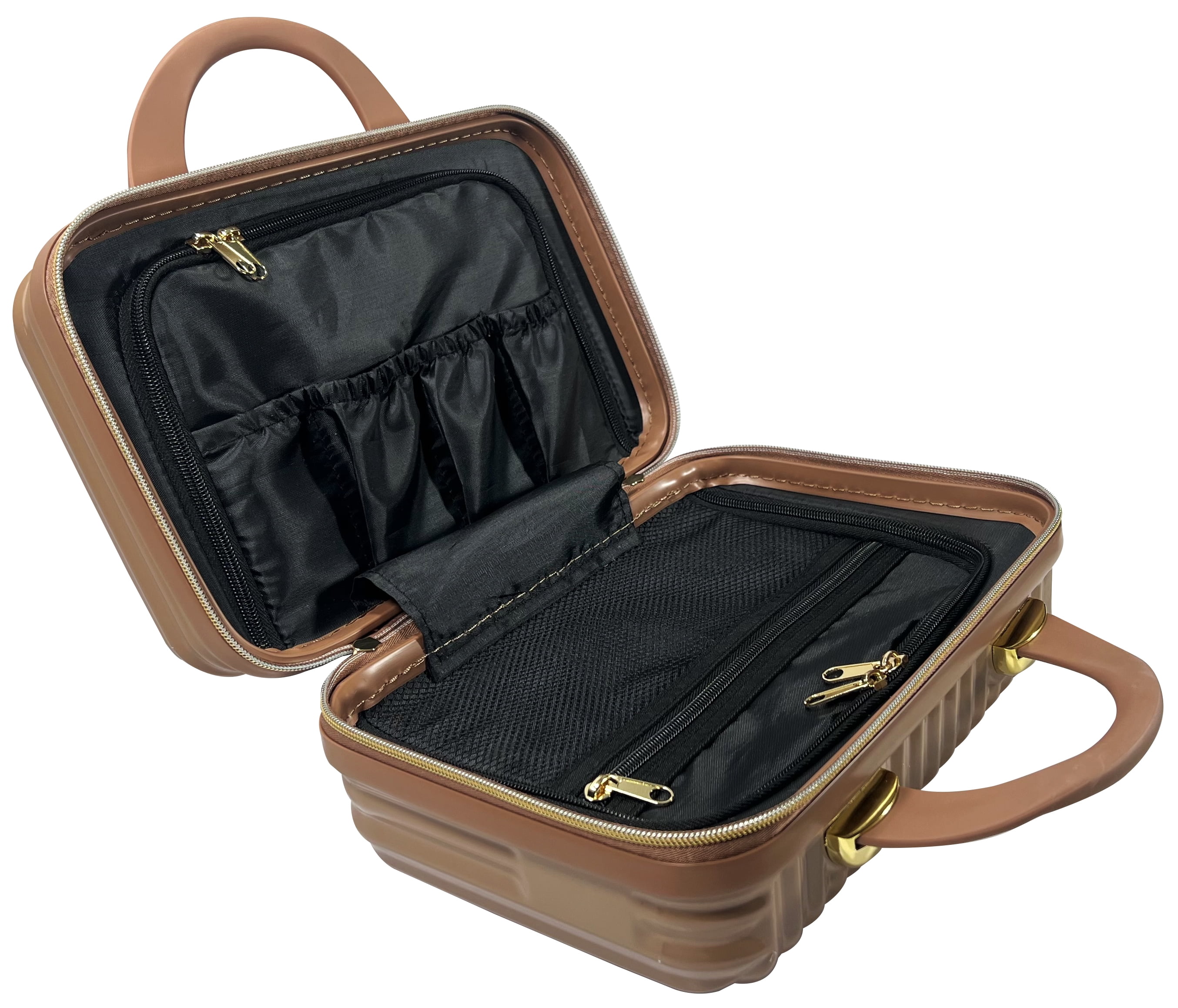 Hard Shell Cosmetic Travel Case, Mocha Mousse, 1 Count