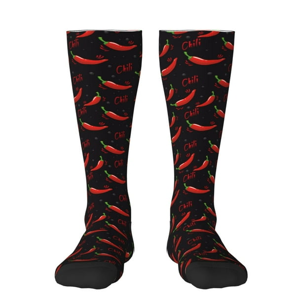 Balery Red Hot Chili Calcetines novedosos Calcetines deportivos Calcetines hasta la rodilla Calcetines de algodón Calcetines originales y geniales