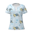 thumbnail image 3 of Naloa Cartoon Turtle Print T-Shirts Short Sleeve V Neck Tees for Women Fashion Tops Trendy Lightweight Soft Casual Summer Outfits Clothes, 3 of 5