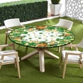 thumbnail image 5 of St Patricks Day Round Fitted Tablecloth with Elastic Edge,Water-Resistant Luck Clover Shamrock Gnomes Green Buffalo Plaid Table Cover for 48-52" Stretch Table Cloth for Dinner Indoor Outdoor Party, 5 of 8
