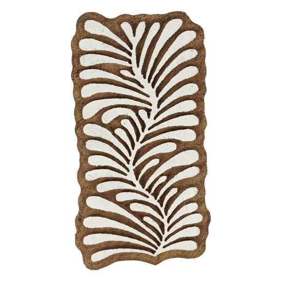 IBA Indianbeautifulart Textile Printing Block Leaf Pattern Border Hand Carved Wooden Stamp Wood Block Printing Textile Stamps For Fabric/ Pottery Blocks,3 Inch