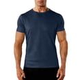 thumbnail image 2 of Kojanyu Men's Solid Color Short Sleeve Round Neck Training Sports T-Shirt – 100% Polyester Fitness Top for Running and Gym S-XXXL, 2 of 5