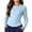 Blue, variant on Ruyang Long Sleeve Shirts for Girls Kids Basic Tees Cotton Crew Neck Slim Fit Tops Lightweight Fall Cozy Layering Clothes