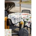 thumbnail image 6 of Square Outdoor Tablecloth with Umbrella Hole Colored Flower Outside Table Cloth Waterproof Patio Table Cover Green Leaf Aesthetics Pastel Spring Plant Zipper Tablecloths for Picnic Camping 60x60 Inch, 6 of 8