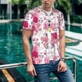 thumbnail image 6 of Rateoe Peonies And Roses Pattern Men’s Baseball Short Sleeve Polo Shirt, Midweight Men's Shirt Golf Shirt Polo Shirts Quick Dry Short-XX-Large, 6 of 7