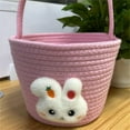 thumbnail image 5 of putnchl Easter Basket Bunny With ,Egg Hunting Easter Gift Bags For Kids Boys Girls, Cute Small Woven Gift Baskets Empty For Halloween Christmas Valentine's Day We, 5 of 5