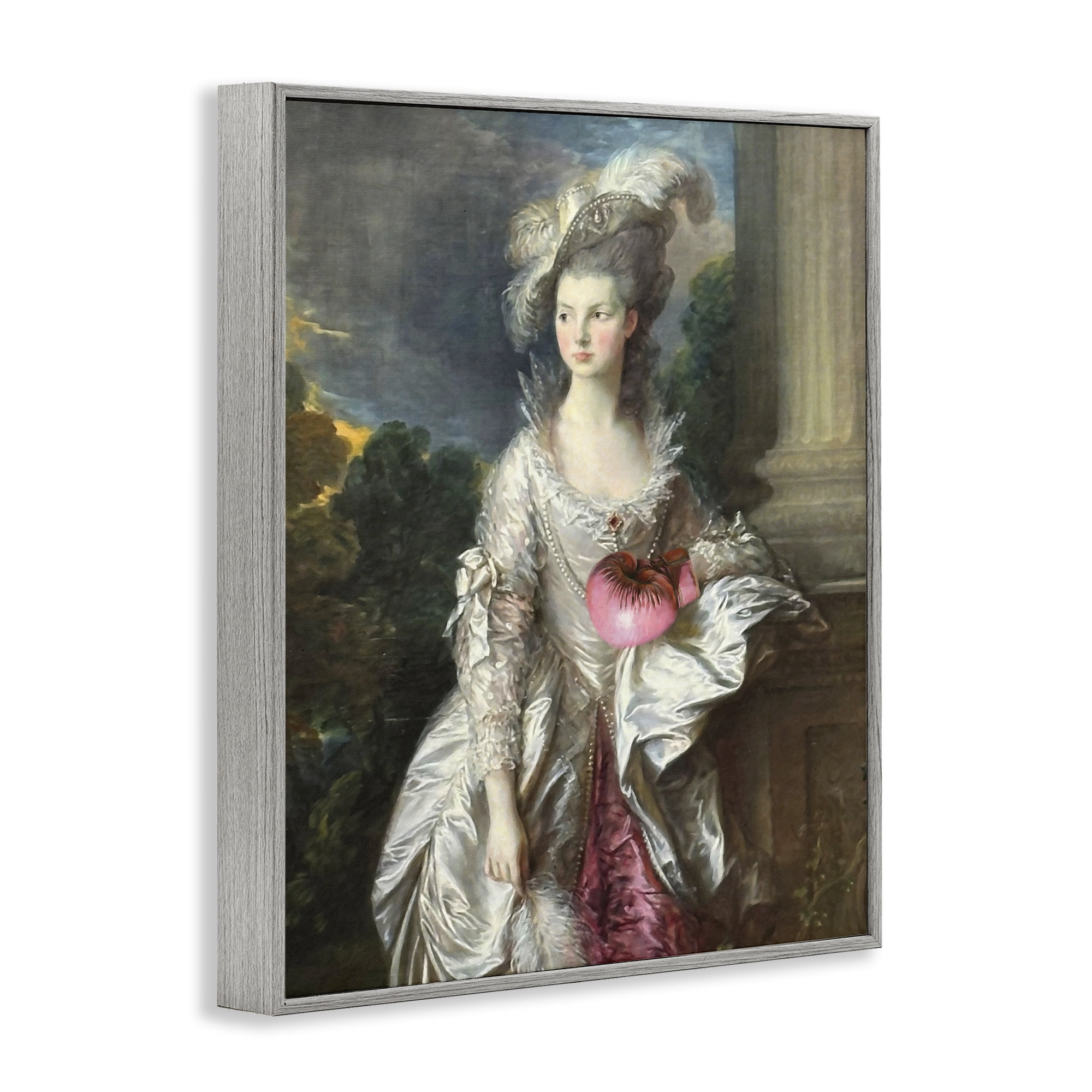 Stupell Industries Historical Lady with Boxing Glove Gray Framed Giclee Art, design by Grotto Studios