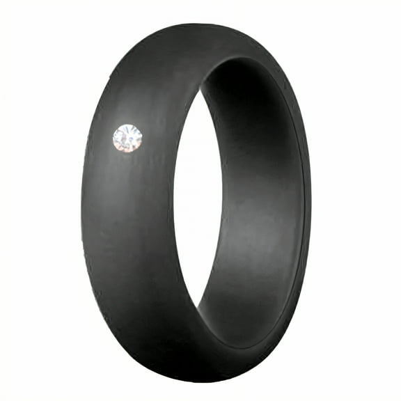 DESIGNICE Silicone Rings for Her,Skin-Hugging Design Silicone Rings,Elastic Form Silicone Wedding Band,Black